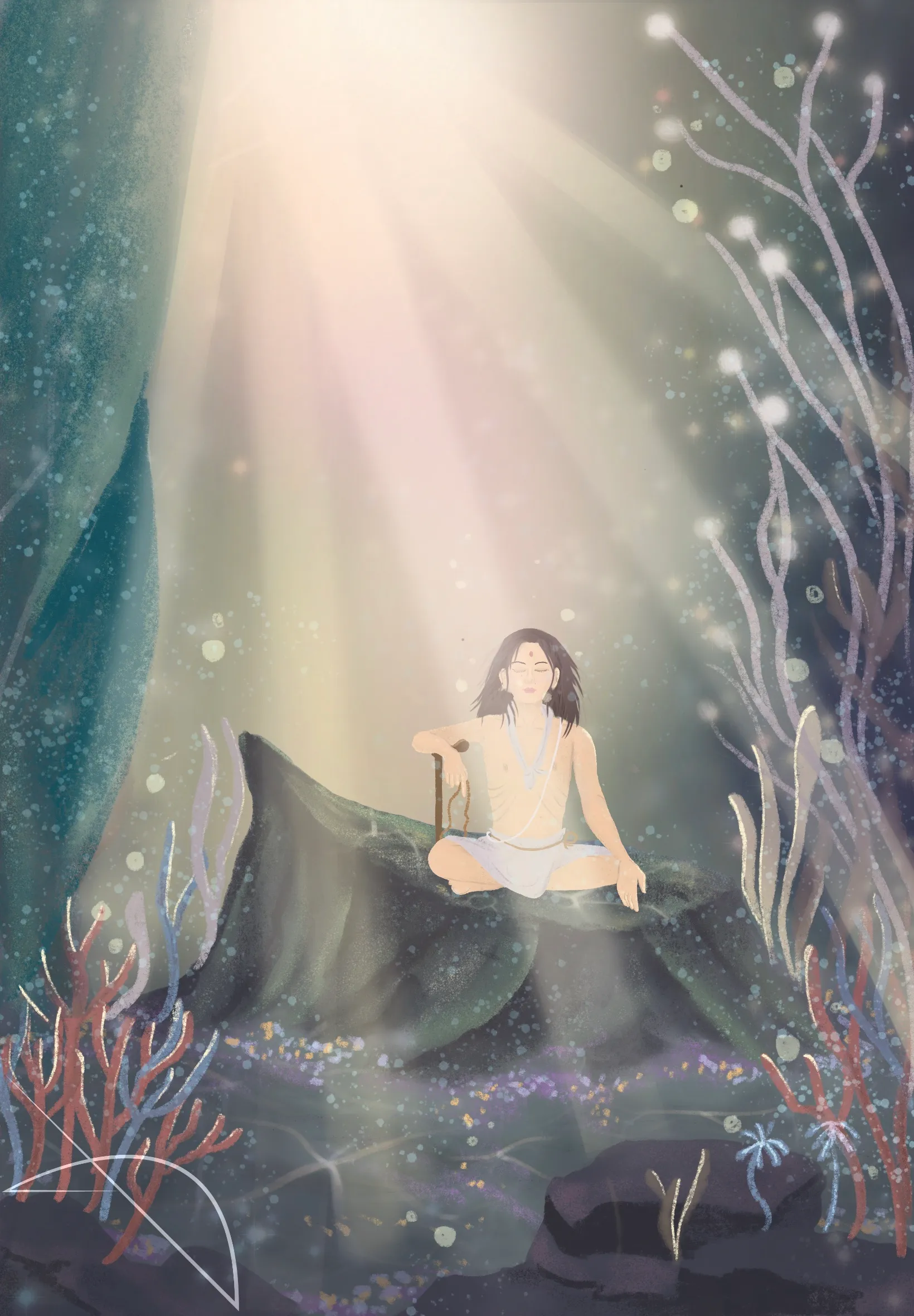Yogi's underwater meditation